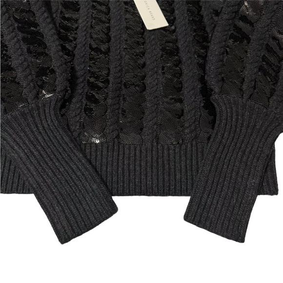 Veronica Beard Women’s Medium Yola Wool Cashmere Sequined Puff sleeve sweater - Picture 4 of 9